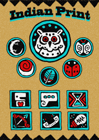 インディアン版画風