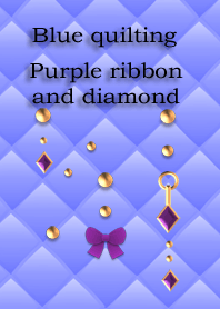 Blue quilting(Purple ribbon and diamond)
