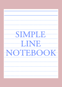 SIMPLE BLUE LINE NOTEBOOK/DUSTY PINK