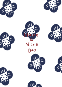 Nordic x navy floral pattern.