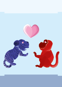 ekst blue (tiger) love red (monkey)
