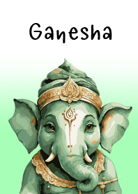 Love Cute Green Ganesha Theme