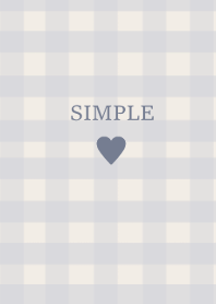 SIMPLE HEART -check blue-
