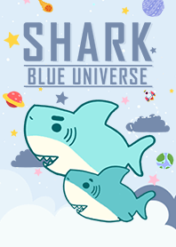 misty cat-Cute shark Galaxy blue