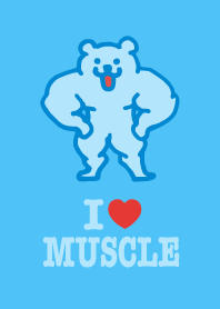 I LOVE MUSCLE(Macho Bear) Blue