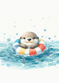 Sea Otter Swimming in the Sea