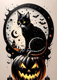 halloween cat eA0861