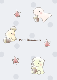 Petit Dinosaurs -Autumn- gray dot