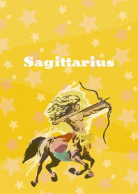 sagittarius constellation on yellow