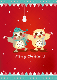 Cute Owl - Merry Christmas