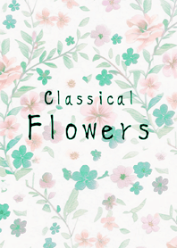 Beautiful classic flowers(Mint color)