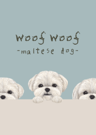 Woof Woof - Maltese dog - BLUE GRAY