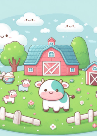 Little cow on the farm
