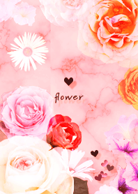 Marble and flower pinkred112_2