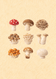 mushrooms / felt / simple / beige