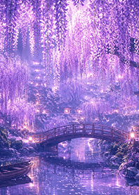 月夜を彩る藤灯り - Wisteria Dream
