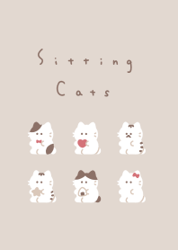 แมวนั่ง / beige.