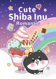 冰淇淋星空 可愛寶貝黑柴犬(浪漫漸層)紫色