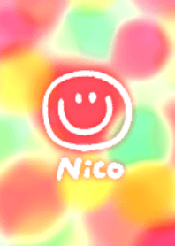 Nico and colorful painting