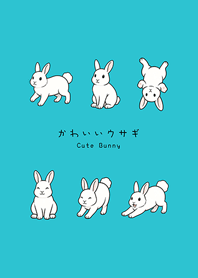 My cute little white rabbit(mint blue)