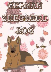GERMAN SHEPHERD DOG AND FLOWERS Theme
