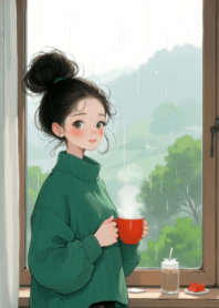 可愛的女孩和咖啡V.53