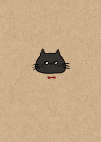 A black cat and kraft paper.