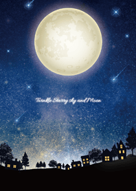 Twinkle Starry Night and Full Moon