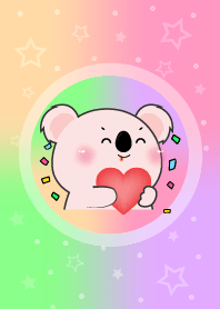 โคอาล่าชมพูกับสีพาสเทส เรียบง่าย