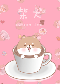 可愛寶貝柴犬 午後咖啡杯 粉紅色5