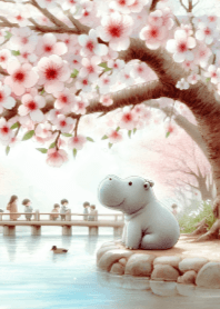 Hippo and Cherry Blossom V.2