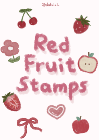 Red Fruit Stamps - Pink
