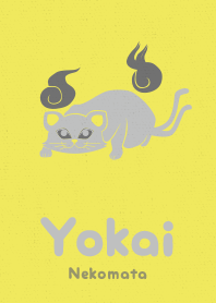 Yokai Nekomata gray yellow