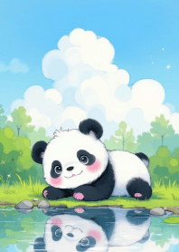Cute Panda and Beautiful Nature V.3