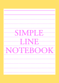 SIMPLE PINK LINE NOTEBOOKj-YELLOW