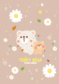 Teddy Bears Flower Summer Light Brown