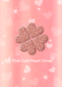 Pink Gold Heart Clover