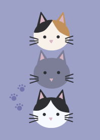 シンプル・ねこ/くすみむらさき