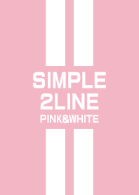 ピンク＆ホワイトライン(シンプル)