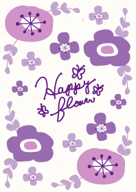 Happy flower-Japanese paperxPurple-joc