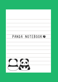 PANDA NOTEBOOK/GREEN/WHITE