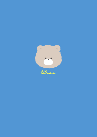 簡單的泰迪熊 天空藍色 黃色