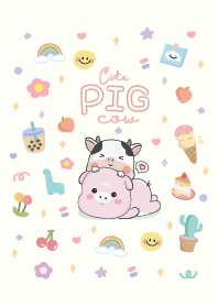 Pig & cow minimal : pastel