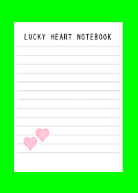 LUCKY HEART NOTEBOOK-NEON GREEN-BLACK