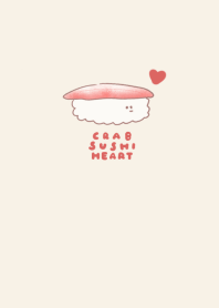 simple crab sushi beige heart