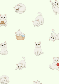 White Cat 1 soft green theme