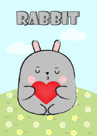 I Love Cute Fat Gray Rabbit
