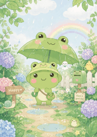 The frog is chill and friendly.