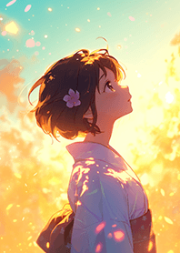 ✨絢麗夕陽の和服少女❤️