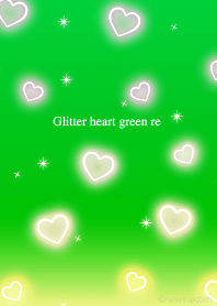 Glitter heart green re